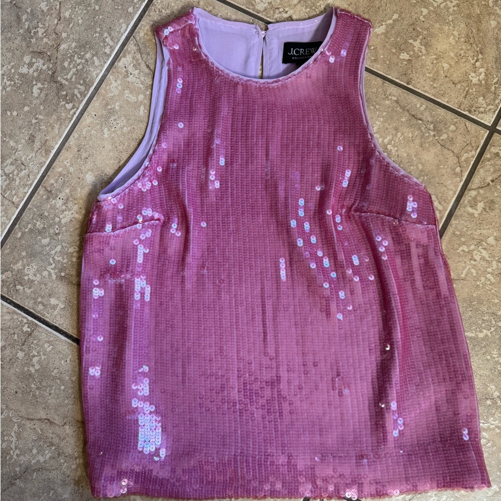 J. Crew Collection Sparkling Pink Sequin Blouse